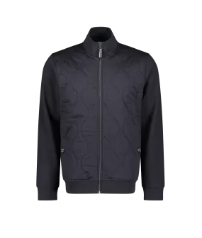 Elgar Onion Quilt Zip Through Sweat - Navy