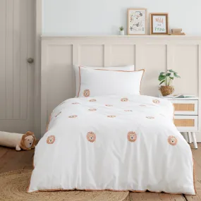 Embroidered Lions Duvet Cover Set