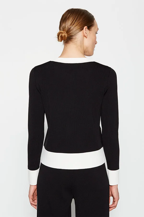 Escorpion CONTRAST STRIPE BLACK CARDIGAN