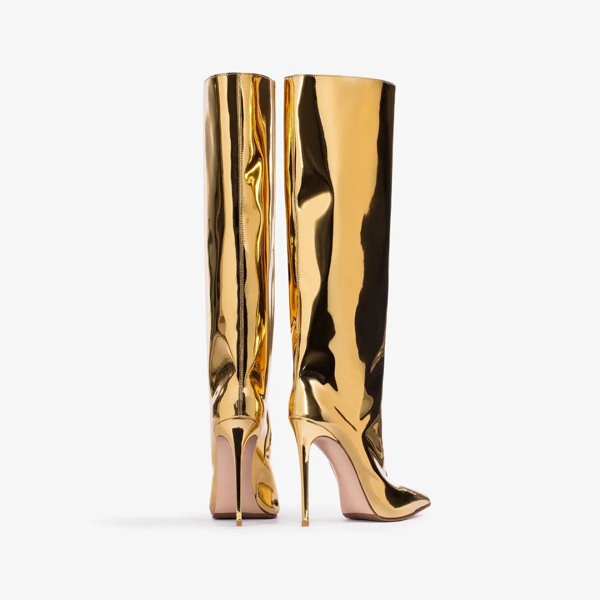 EVA BOOT 120 mm Nugget gold metallic knee boot