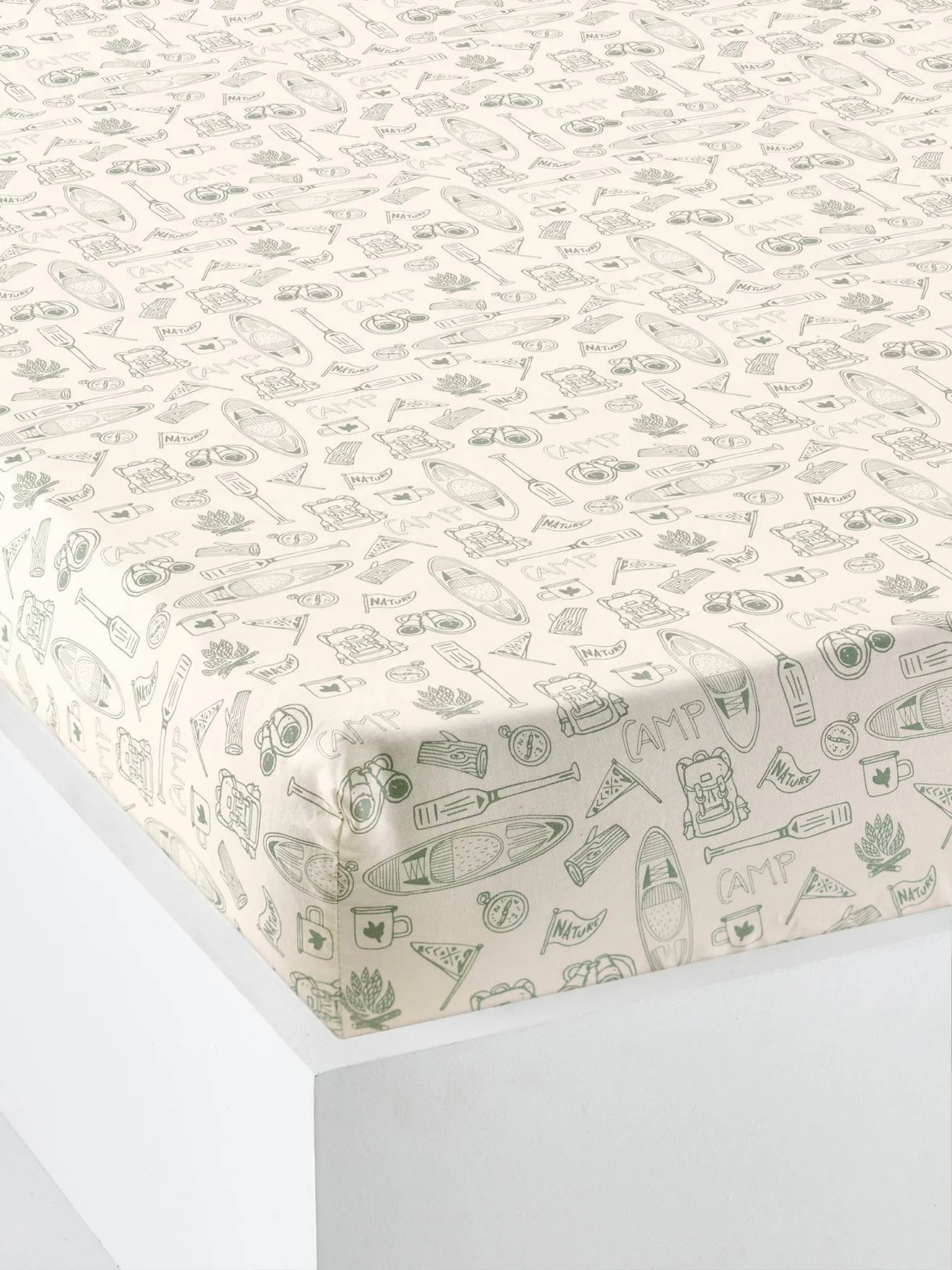 Fitted Sheet for Children, YELLOWSTONE - printed beige