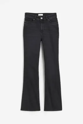 Flared High Jeans - High waist - Long - Dark grey - Ladies | H&M GB