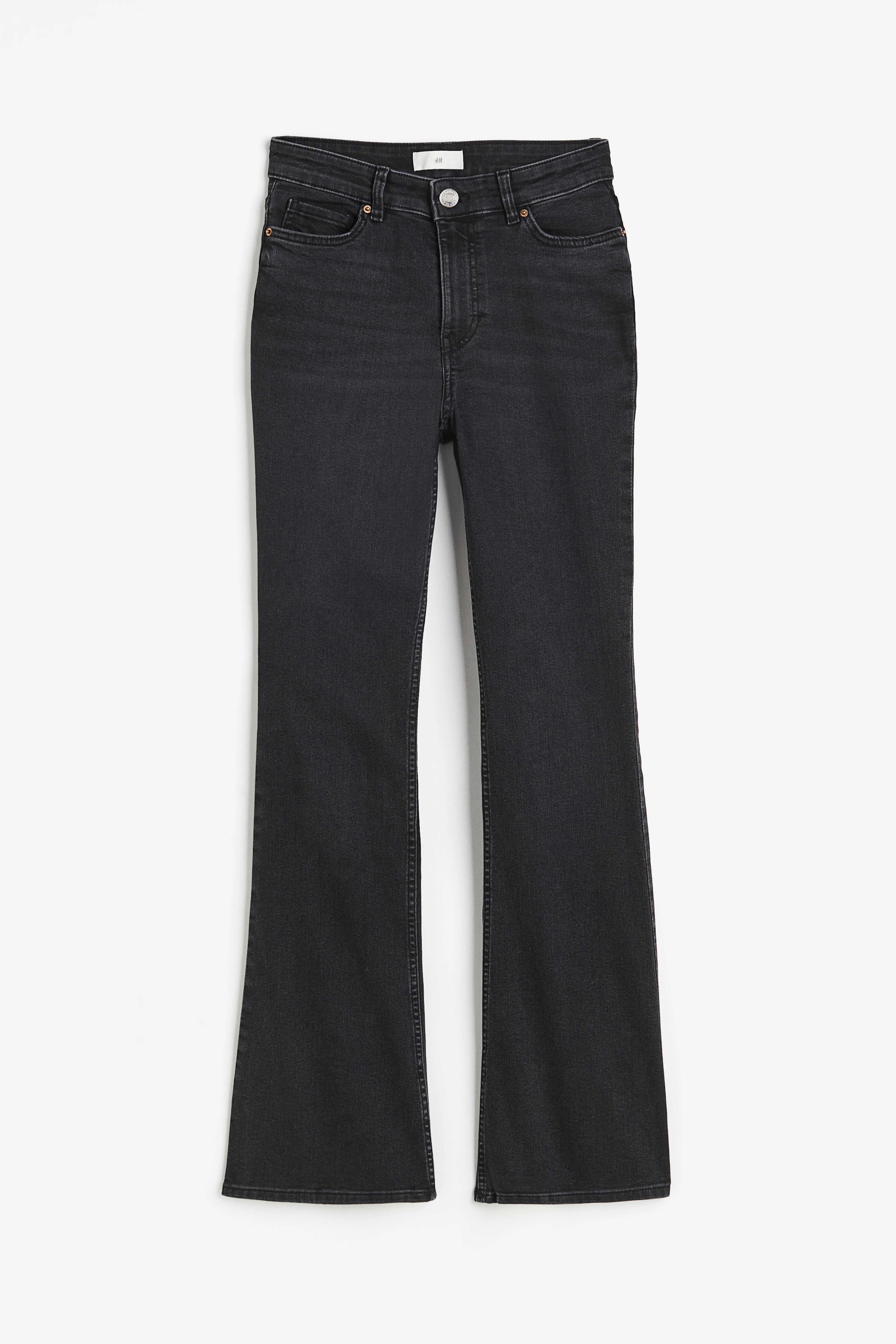 Flared High Jeans - High waist - Long - Dark grey - Ladies | H&M GB