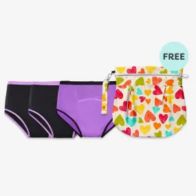 FREE Waterproof Travel Bag with Pack of 3 MaxAbsorb Period Underwear