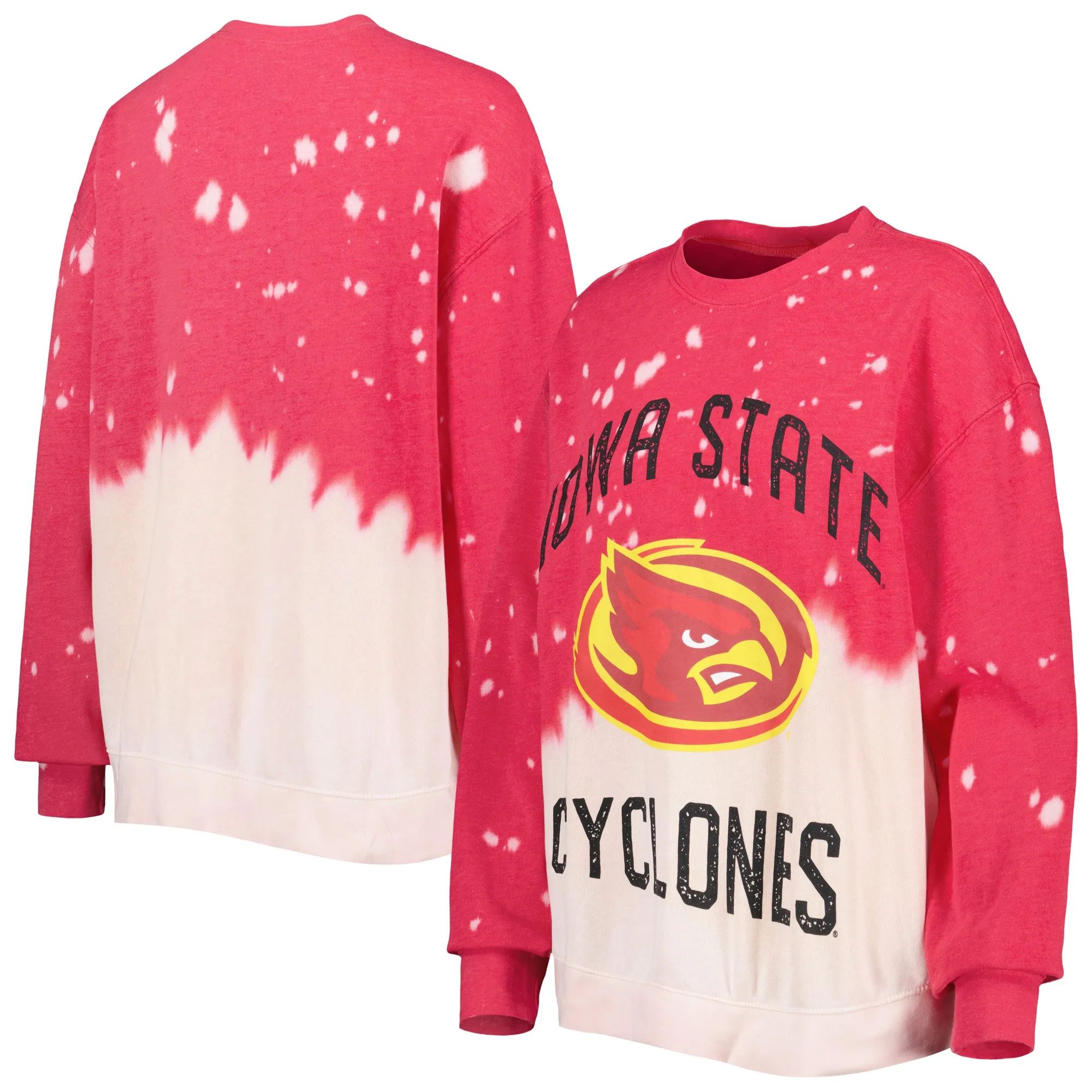 Gameday Couture Iowa State Cyclones Women's Cardinal Twice As Nice Faded Dip-Dye Pullover Long Sleeve Top