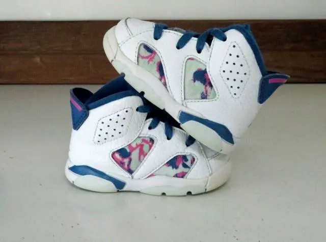 Girls' Nike Air Jordan VI 6 Green Abyss 2019 Retro TD To...