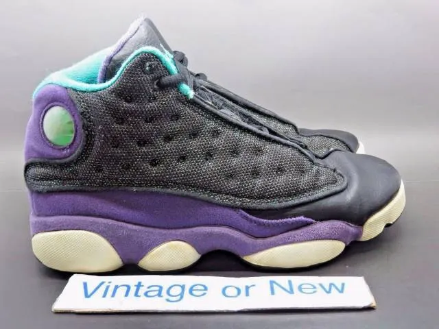 Girls' Nike Air Jordan XIII 13 Black Atomic Teal Ultravi...