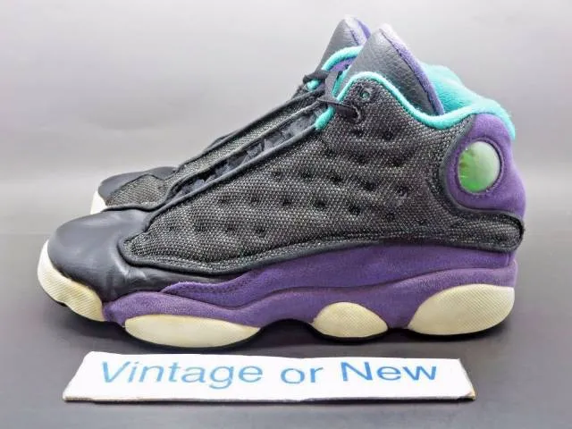 Girls' Nike Air Jordan XIII 13 Black Atomic Teal Ultravi...