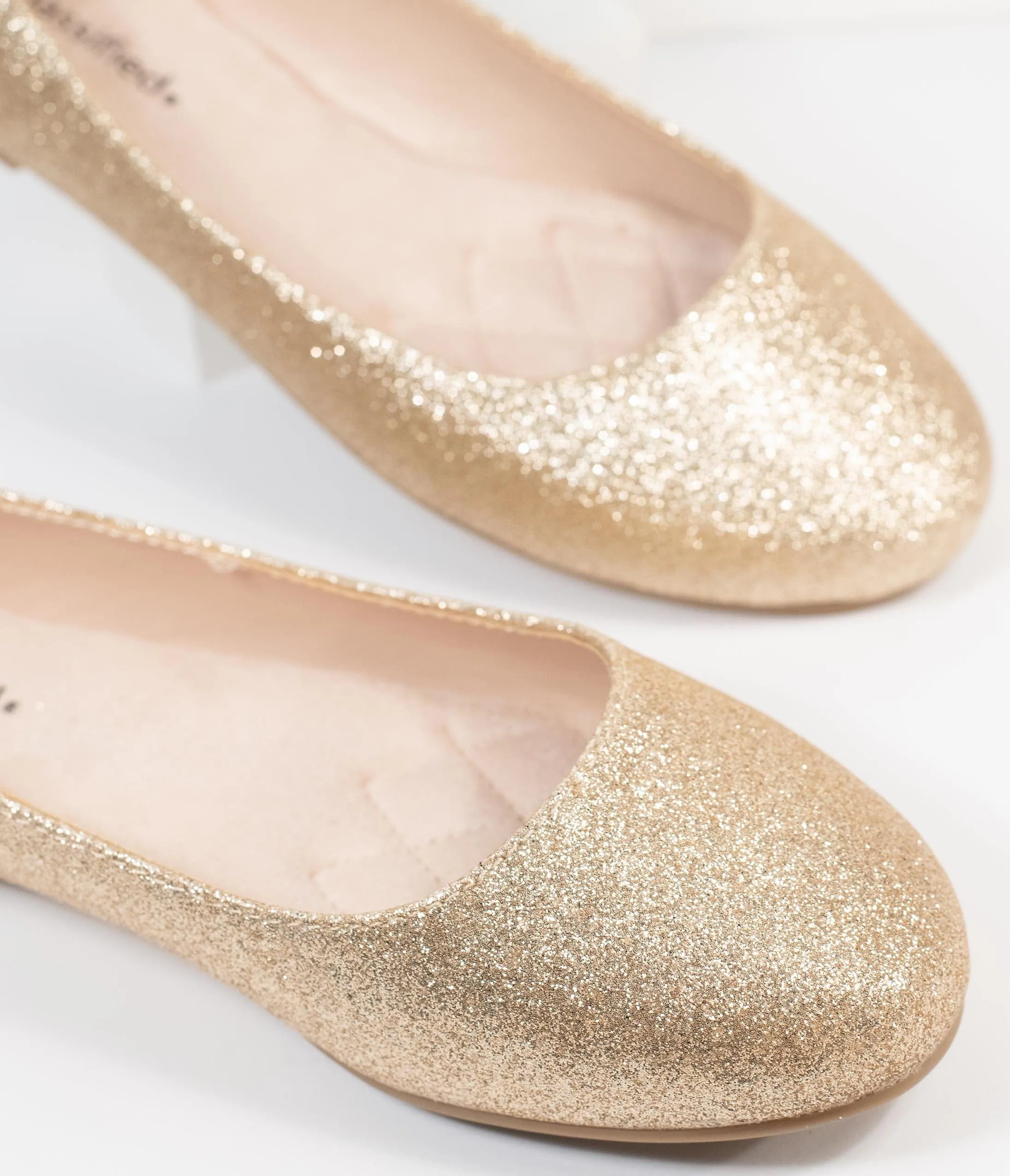 Golden Glitter Ballet Flats