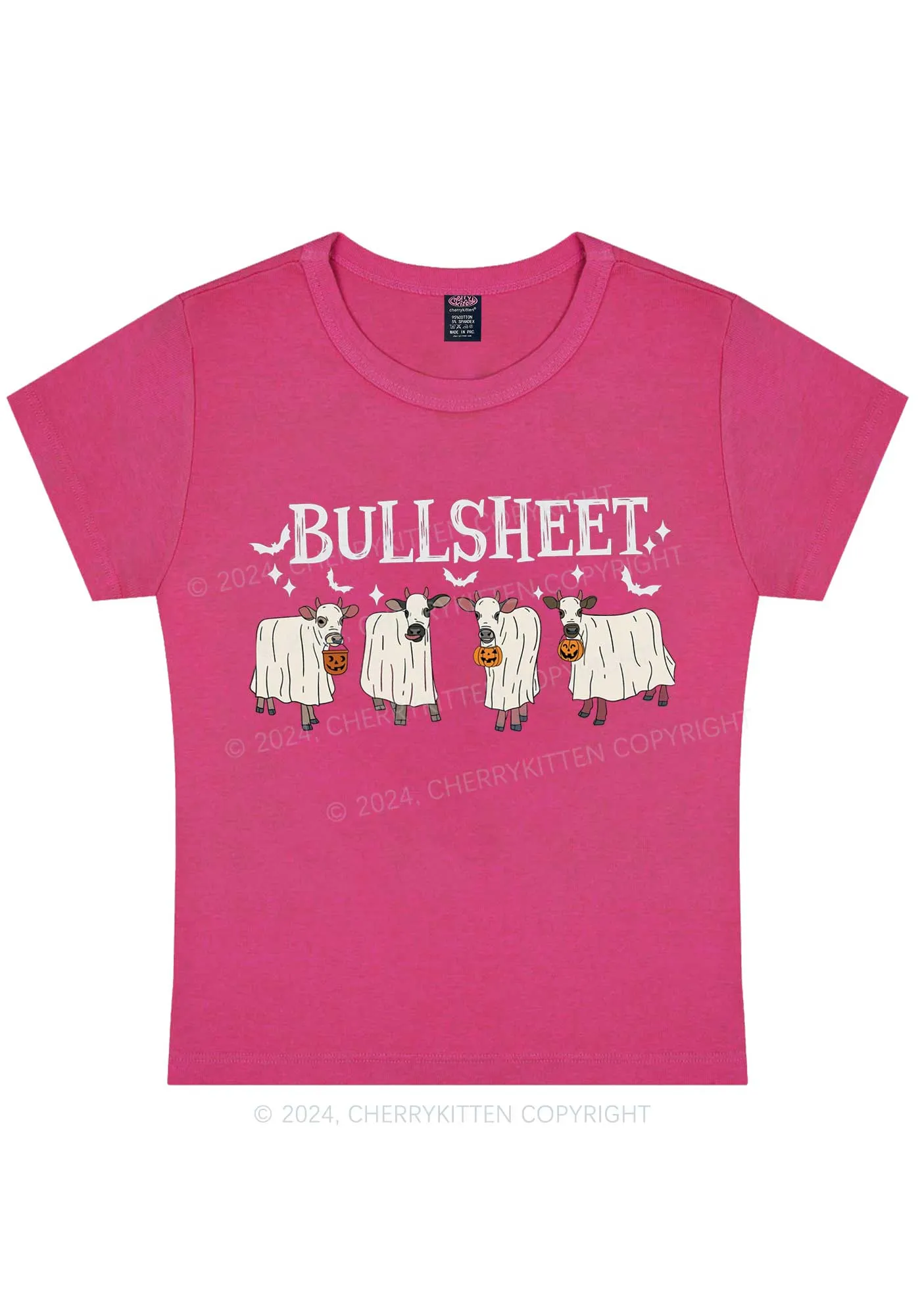 Halloween Bull Sheet Y2K Baby Tee Cherrykitten