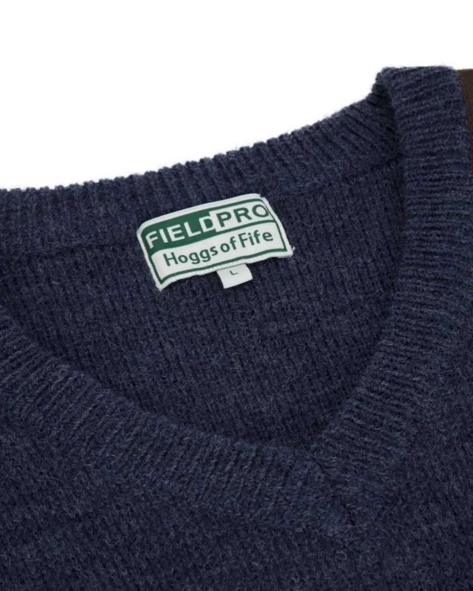 Hoggs of Fife Melrose II V-Neck Pullover - Storm Blue Marl