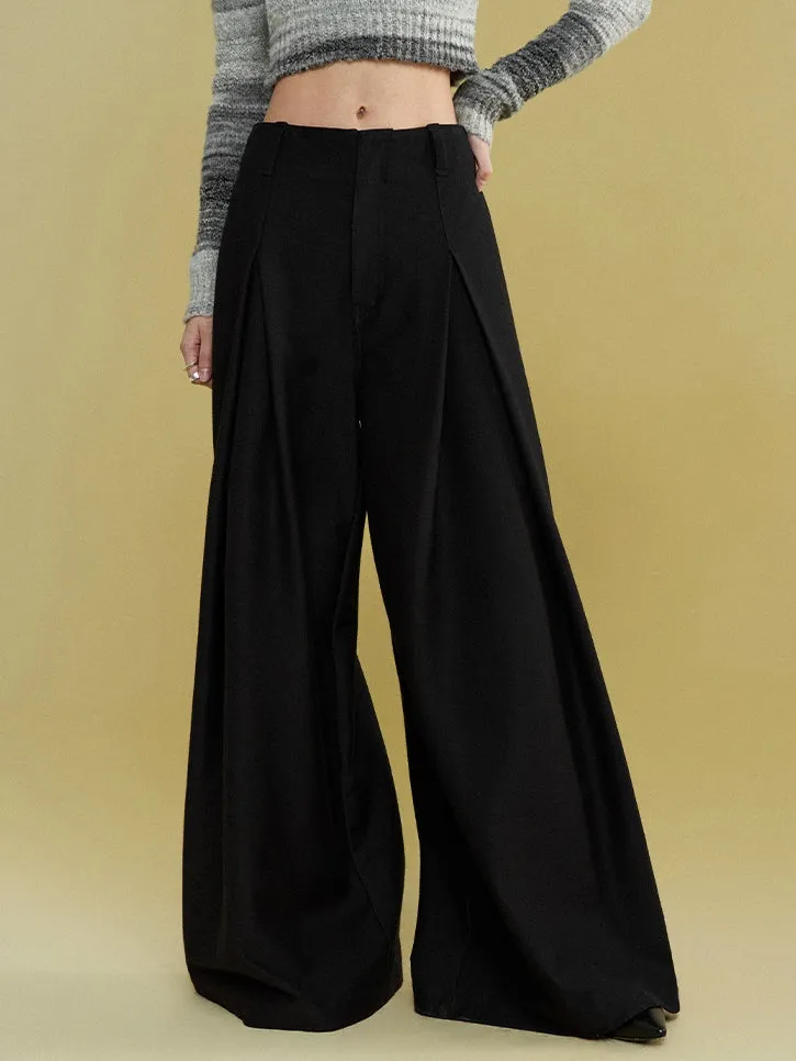 I-shaped Pleated Wide-leg Casual Pants