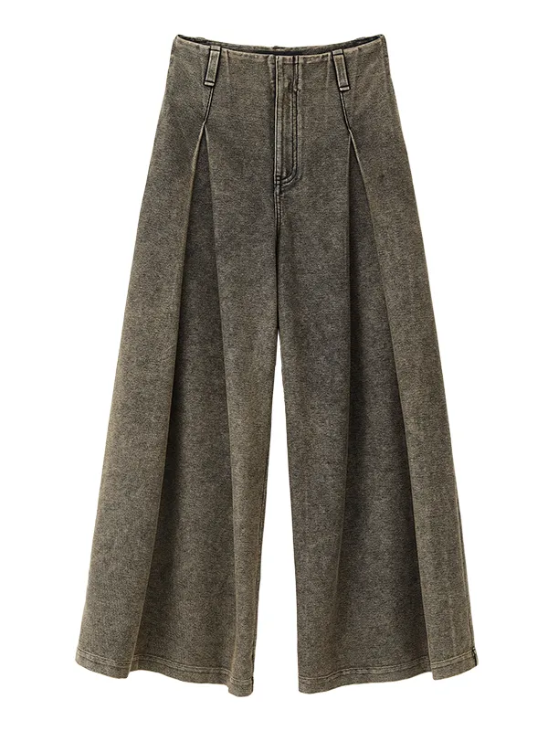 I-shaped Pleated Wide-leg Casual Pants