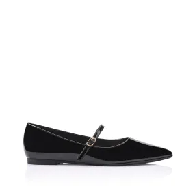 Iguana Mary Jane Flats - Black Patent