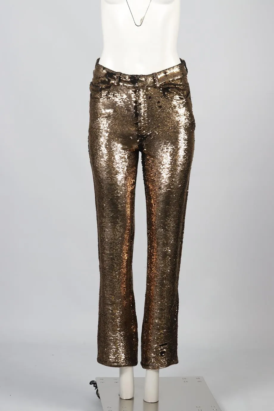 IRO SEQUINNED STRAIGHT LEG PANTS FR 36 UK 8