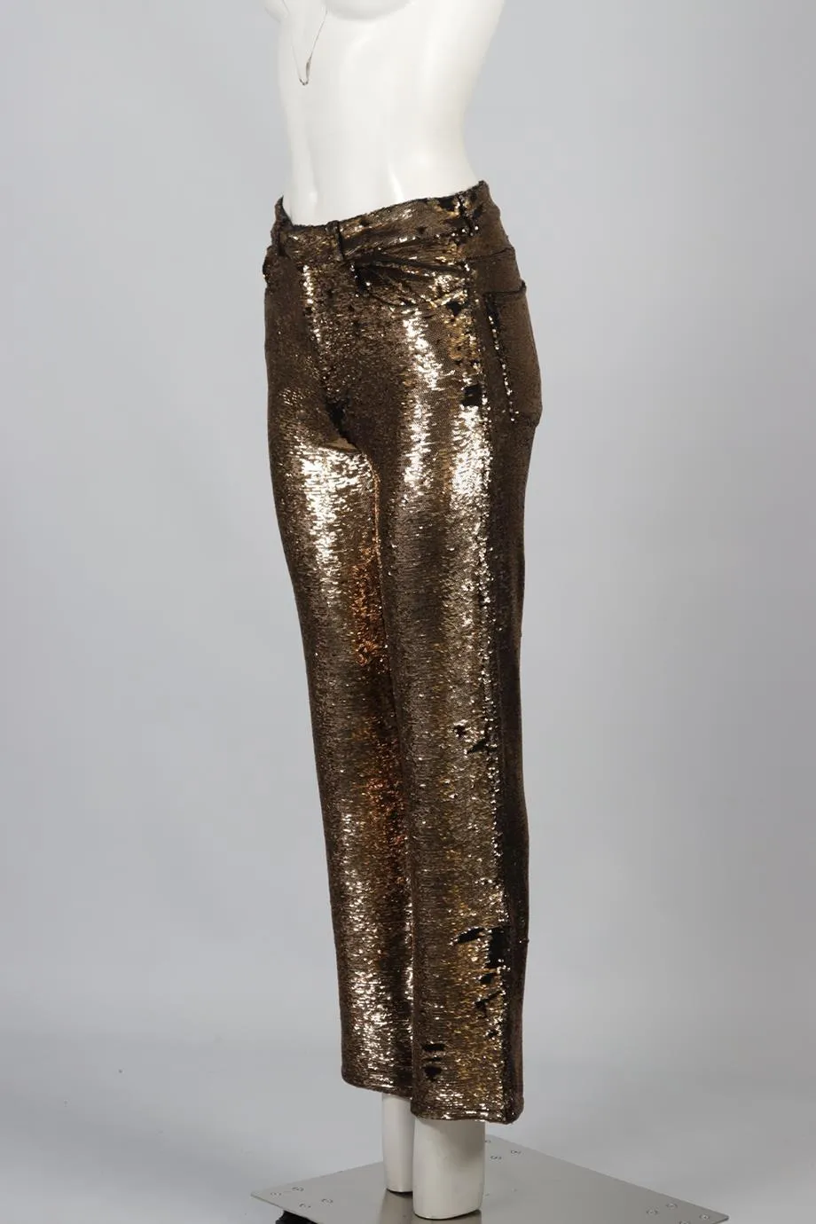 IRO SEQUINNED STRAIGHT LEG PANTS FR 36 UK 8