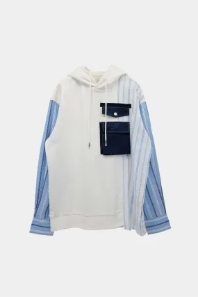 Jersey Shirting Panelled Hoodie