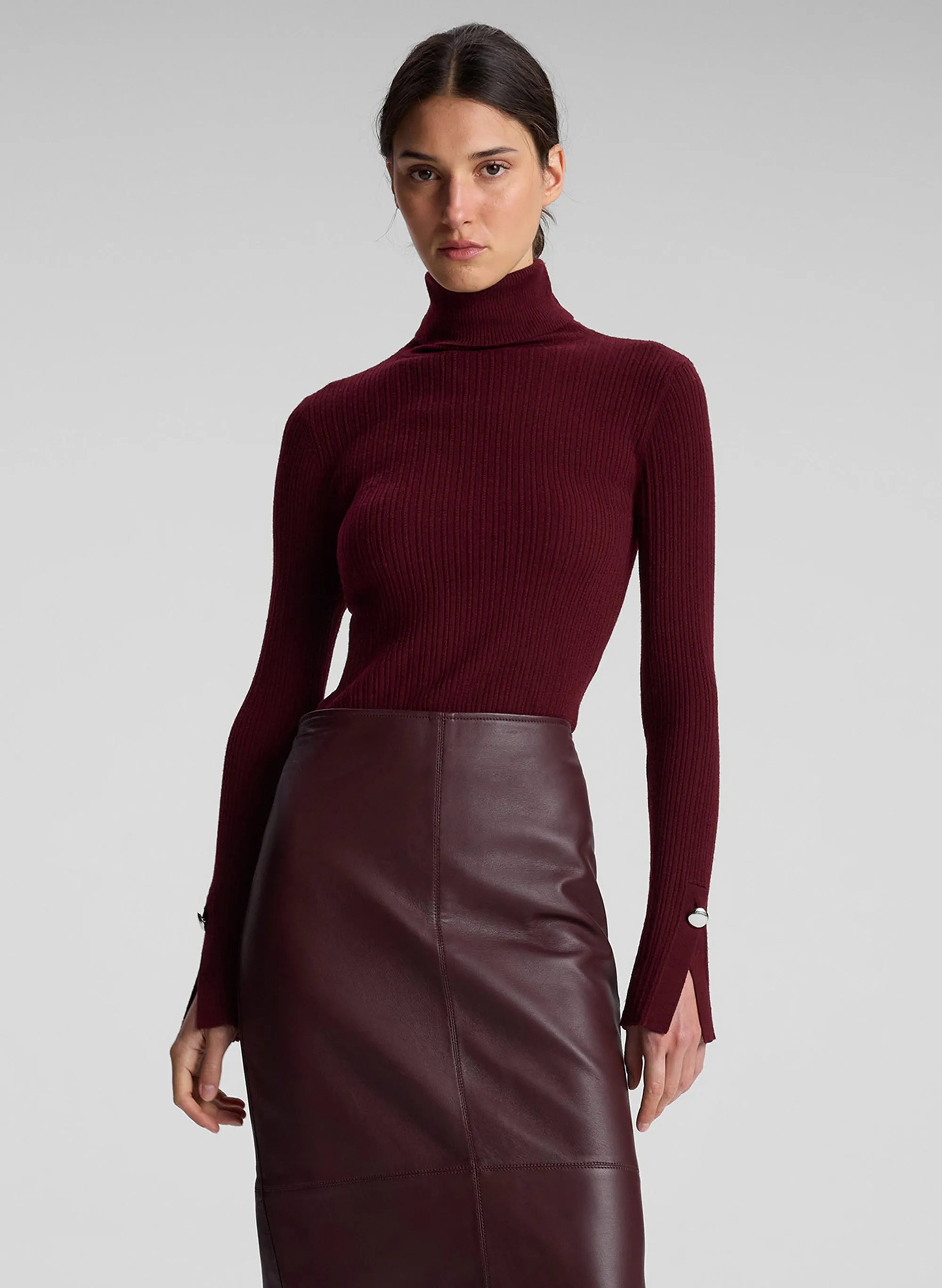 Jett Cable Knit Merino Turtleneck Top