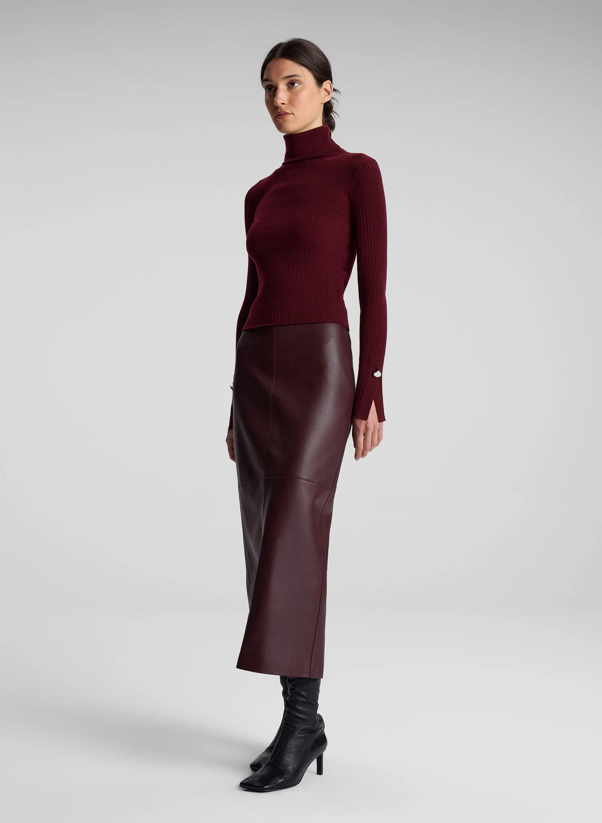 Jett Cable Knit Merino Turtleneck Top