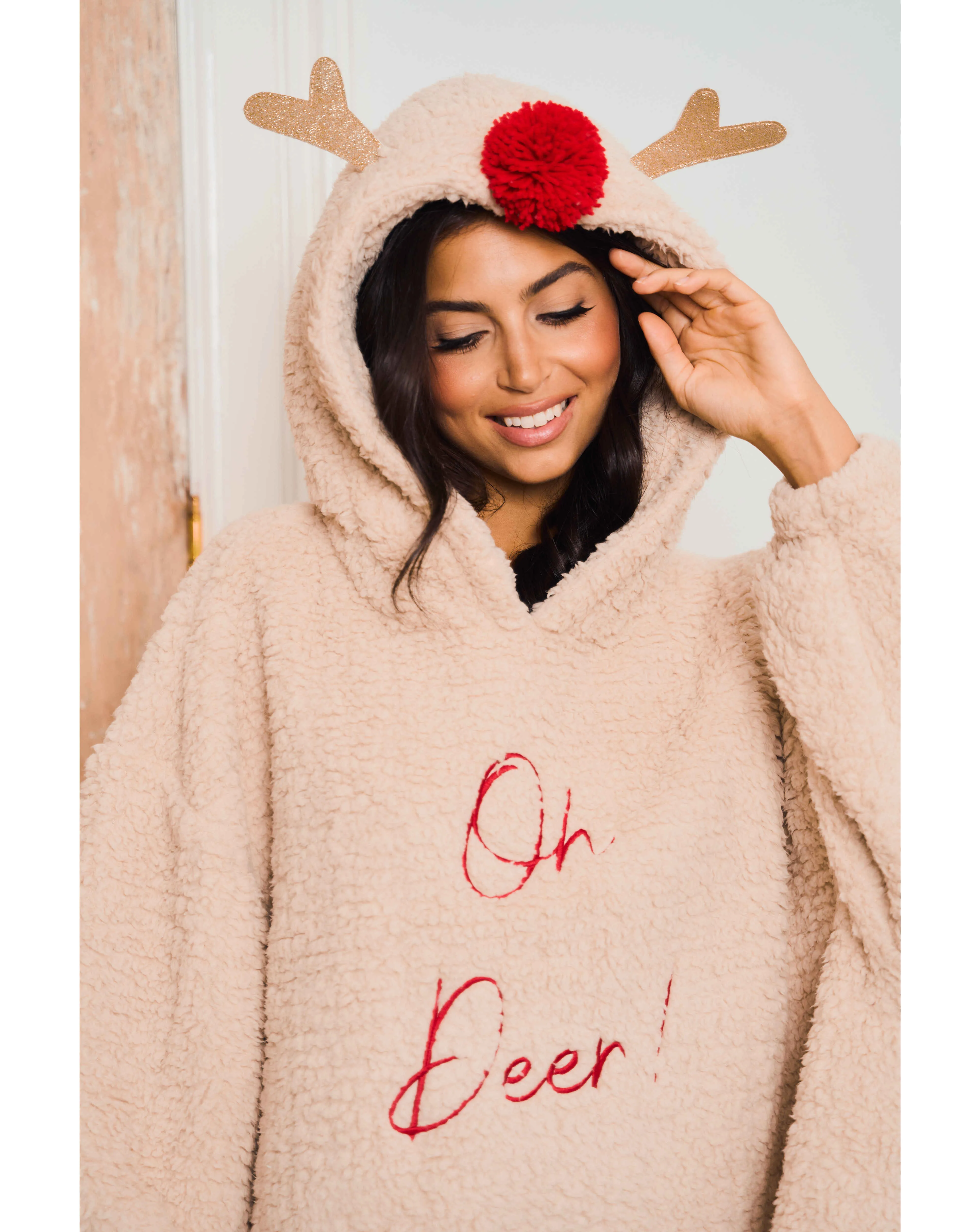 Jim Jam the Label Oversized Reindeer Hoodie