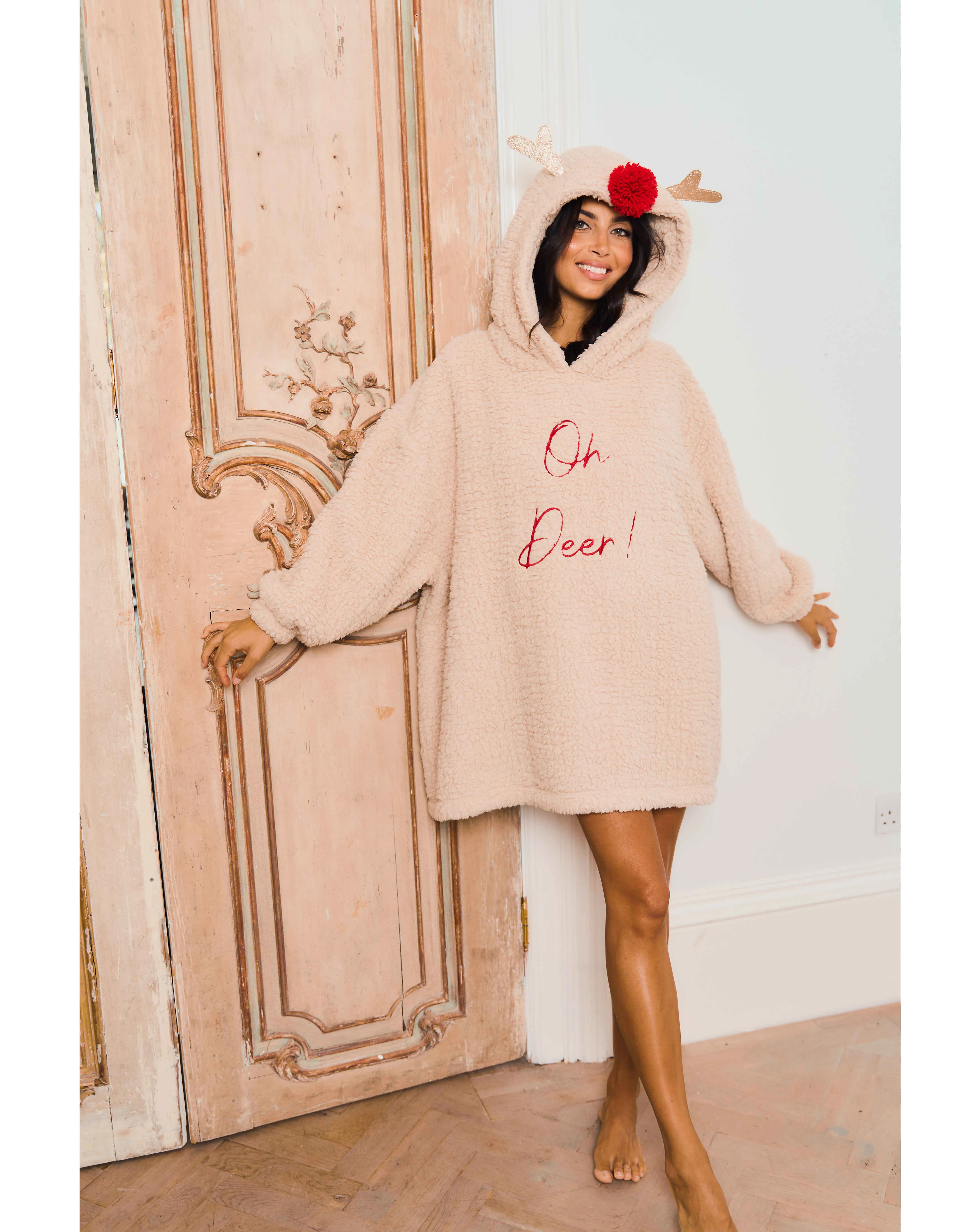 Jim Jam the Label Oversized Reindeer Hoodie