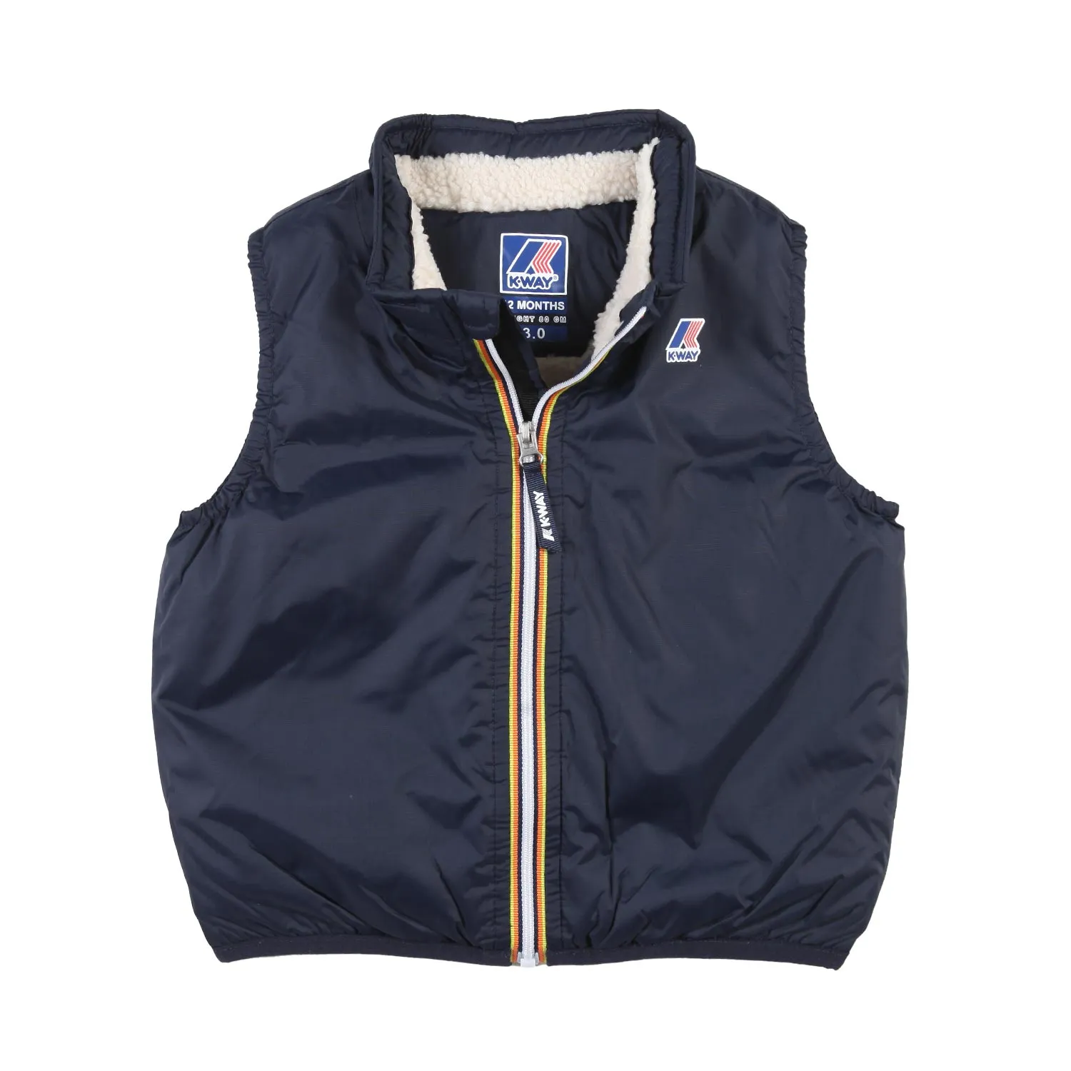 K-Way Blue And Ecru Rouland Orsetto Unisex Vest