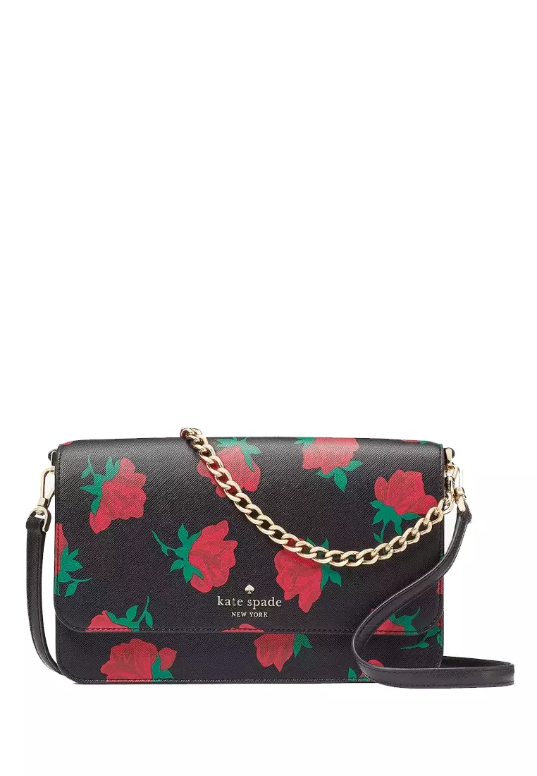 Kate Spade KATE SPADE Madison Rose Toss Printed Flap Crossbody