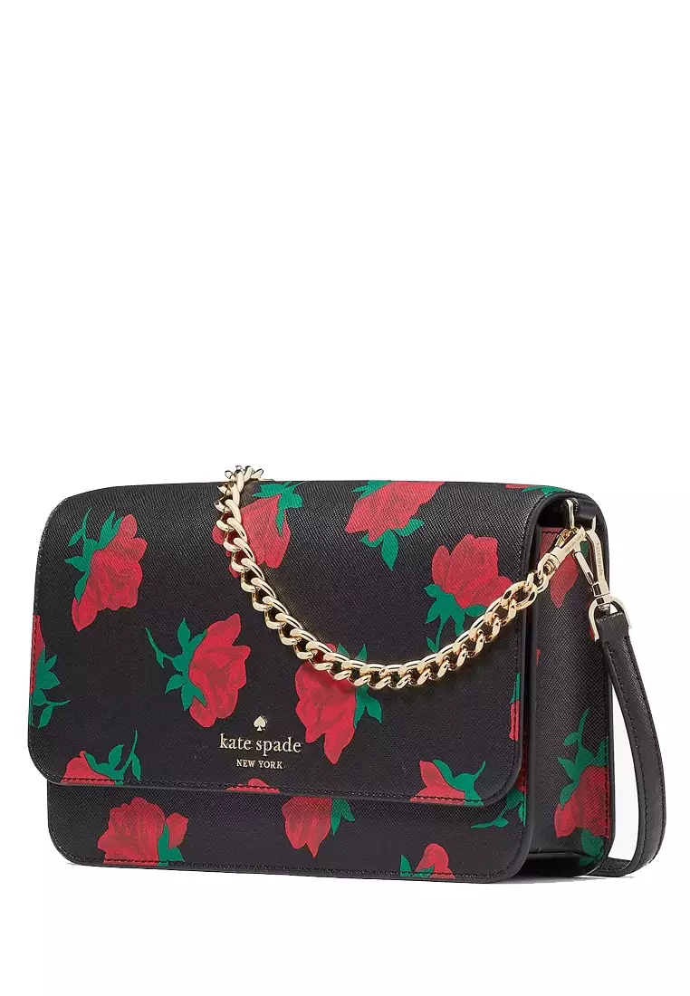 Kate Spade KATE SPADE Madison Rose Toss Printed Flap Crossbody