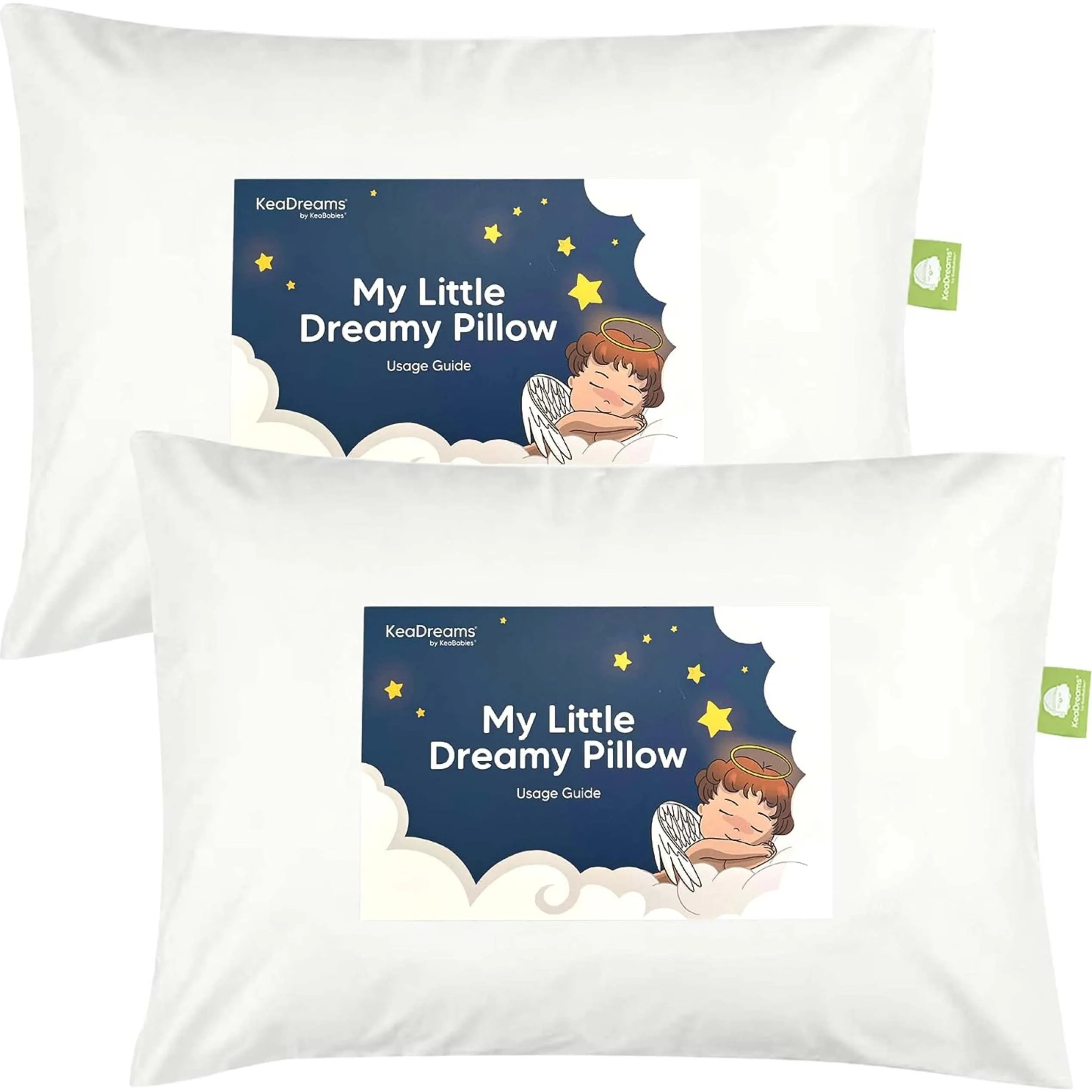 KeaBabies 2-Pack Toddler Pillows for Sleeping 13X18, Soft White