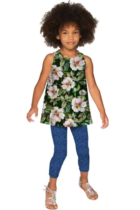 Little Queen of Flowers Emily Green Sleeveless Knit Top - Girls