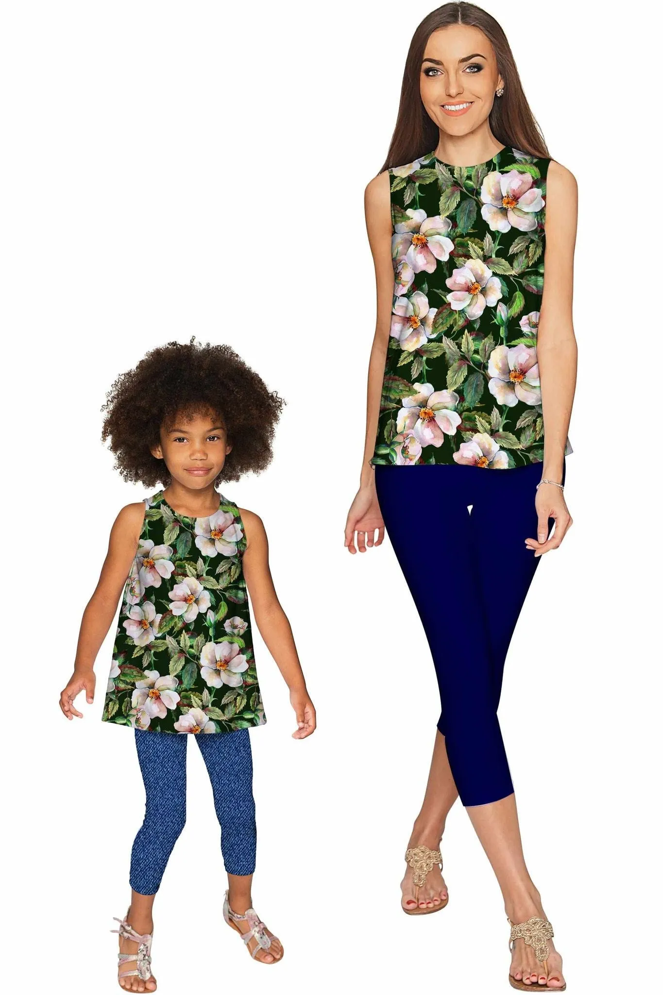 Little Queen of Flowers Emily Green Sleeveless Knit Top - Girls