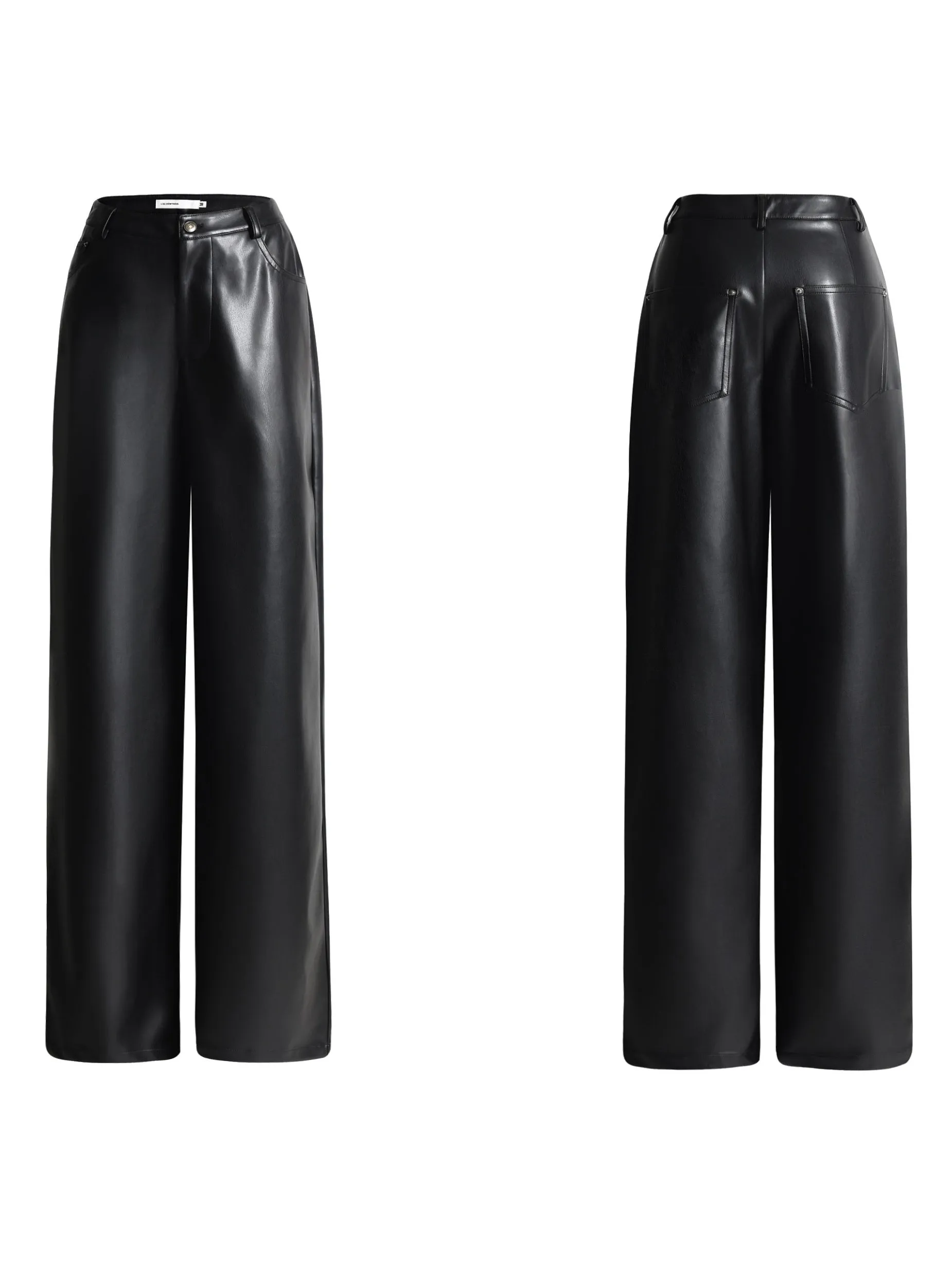 Loose Wide Leg Leather Pants