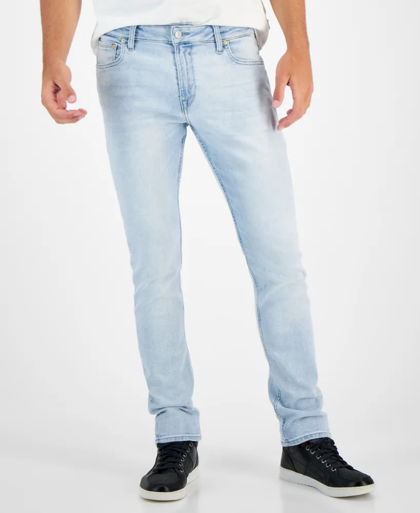 Macy's Guess Men's Light-Wash Slim Tapered Fit Jeans