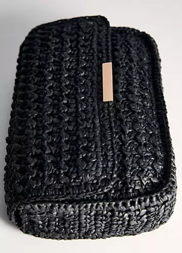 Madrid Black Raffia Crossbody by Mango | Look Again