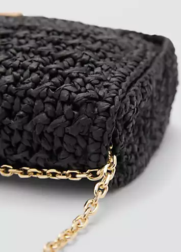 Madrid Black Raffia Crossbody by Mango | Look Again