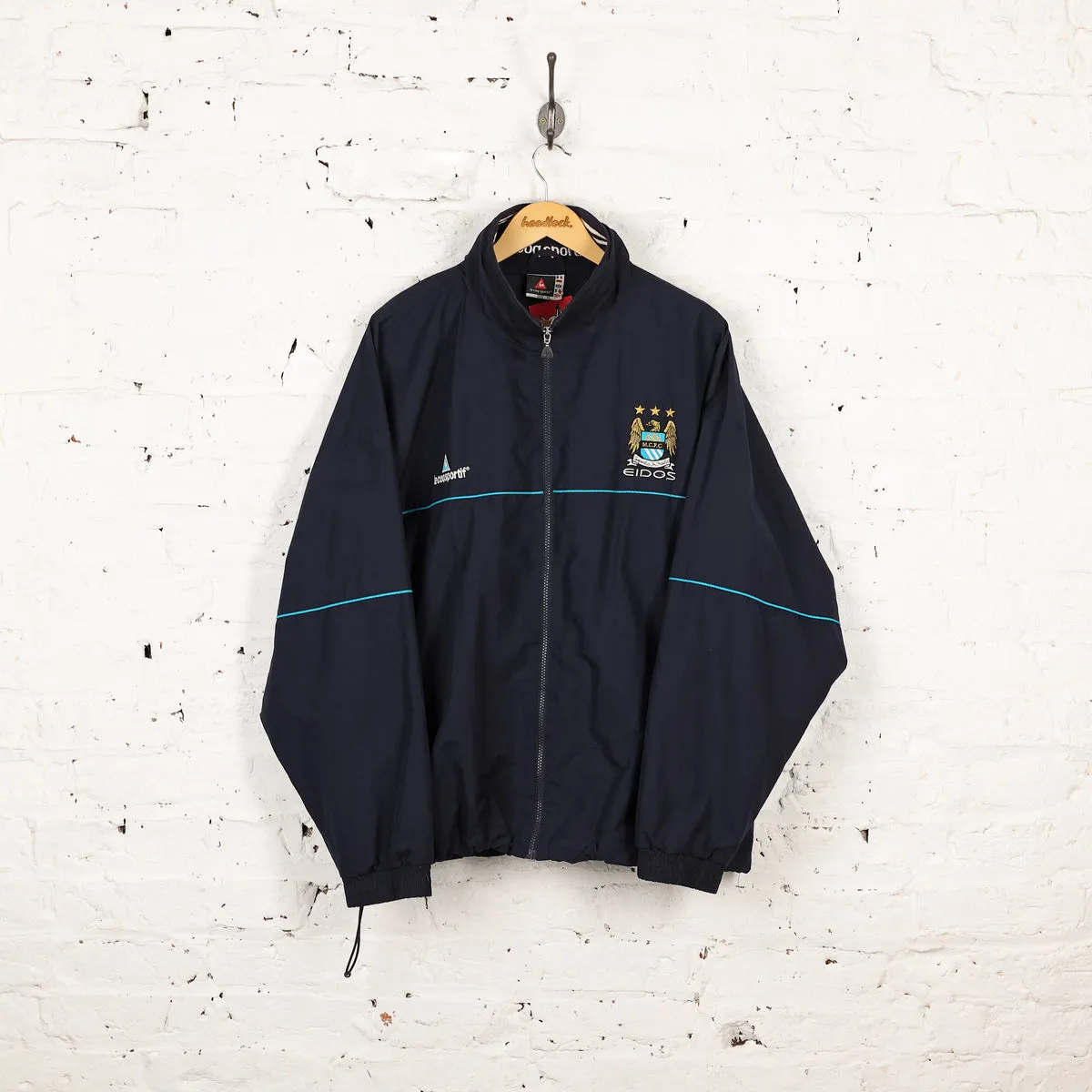 Manchester City Le Coq Sportif 2001 Football Tracksuit Top Jacket - Blue - XL