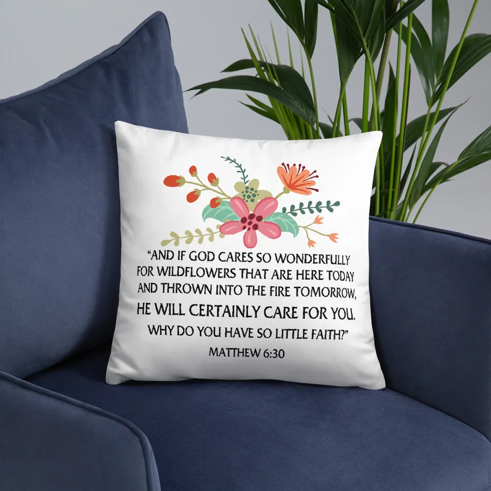 Margo's Collection - Matthew 6:30 Floral - Pillow