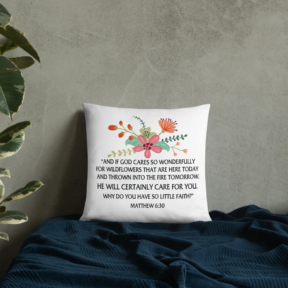 Margo's Collection - Matthew 6:30 Floral - Pillow