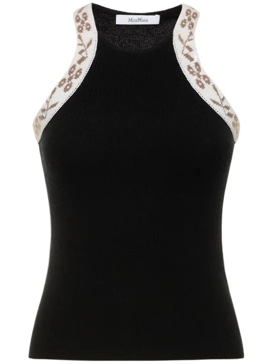 Max Mara   Pleiadi wool & cashmere sleeveless top 