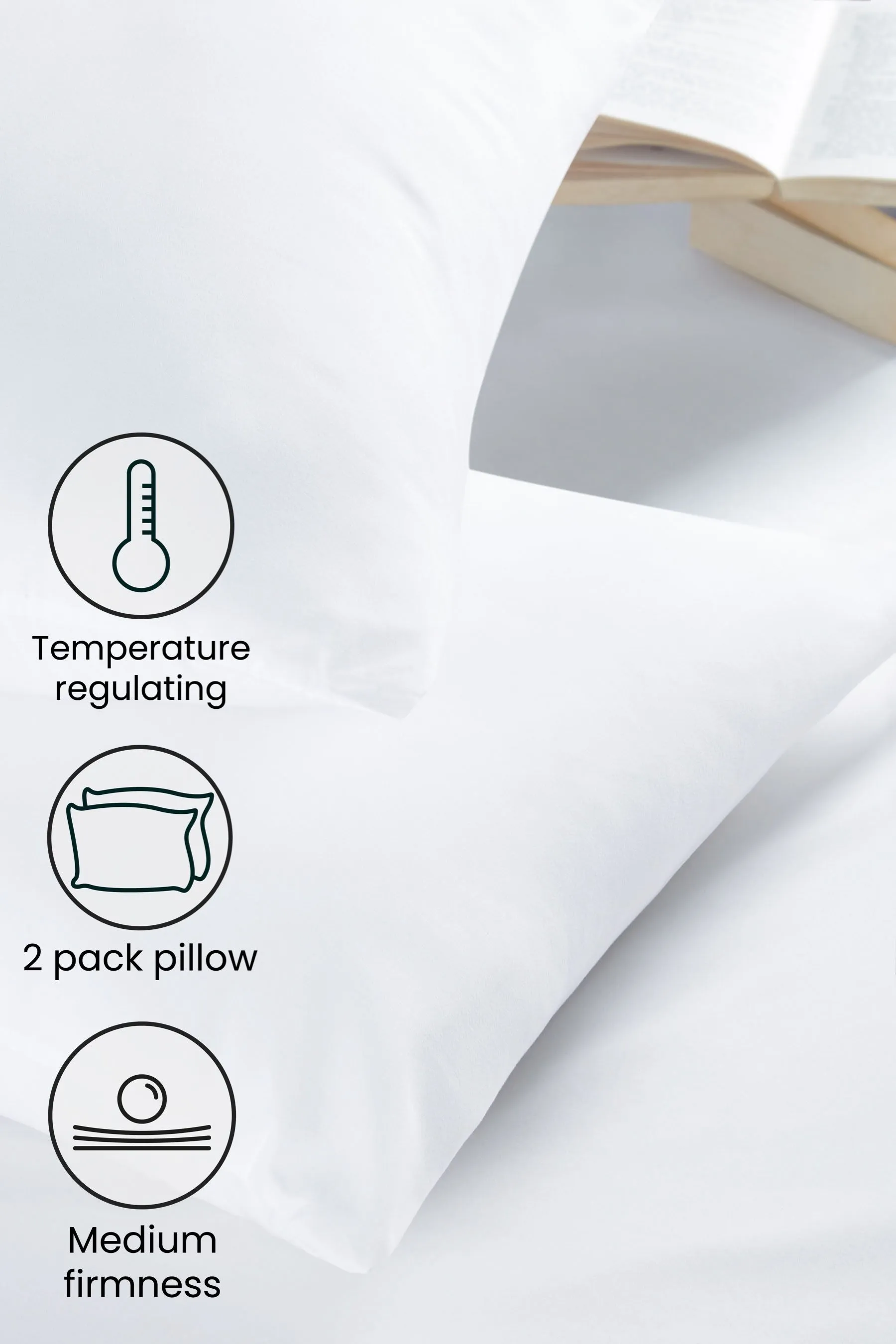 Medium Temperature Regulating Set of 2 Pillows