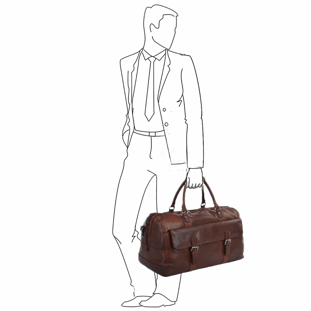 Mens Leather Travel Bag Tan : Francis