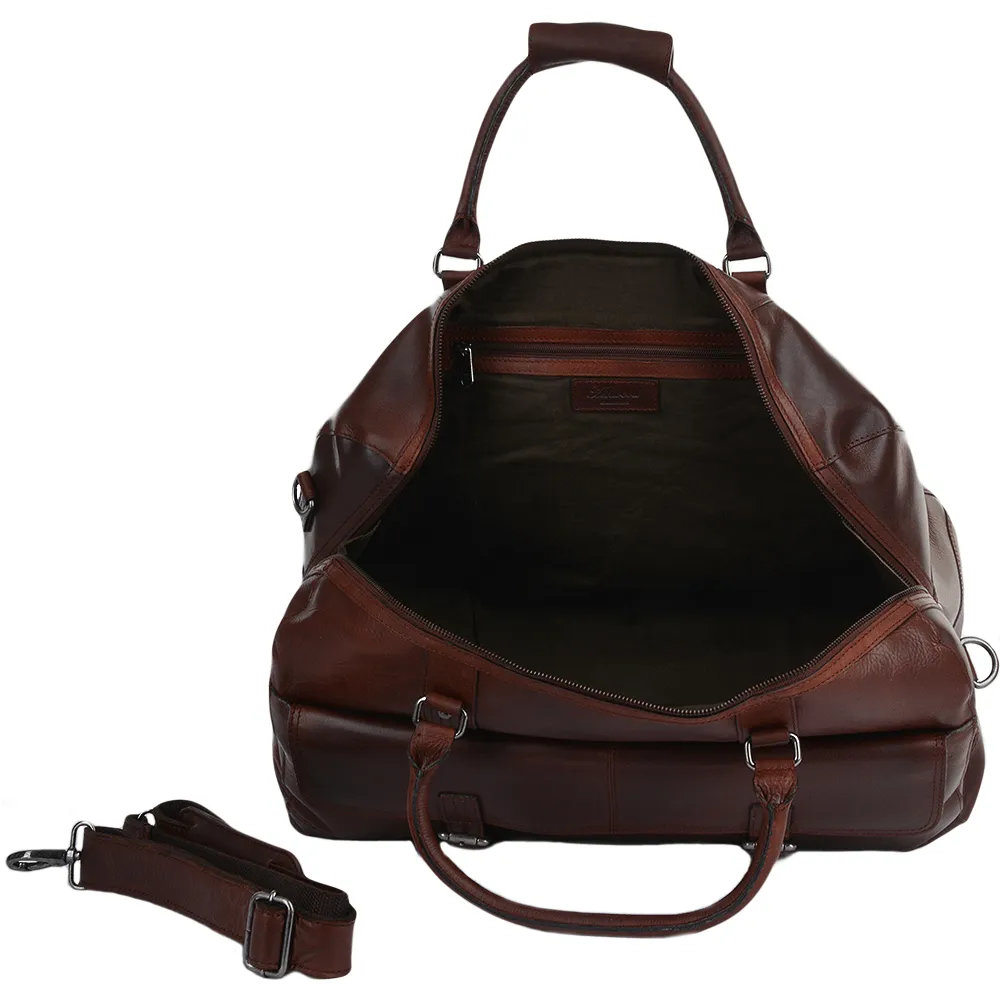 Mens Leather Travel Bag Tan : Francis