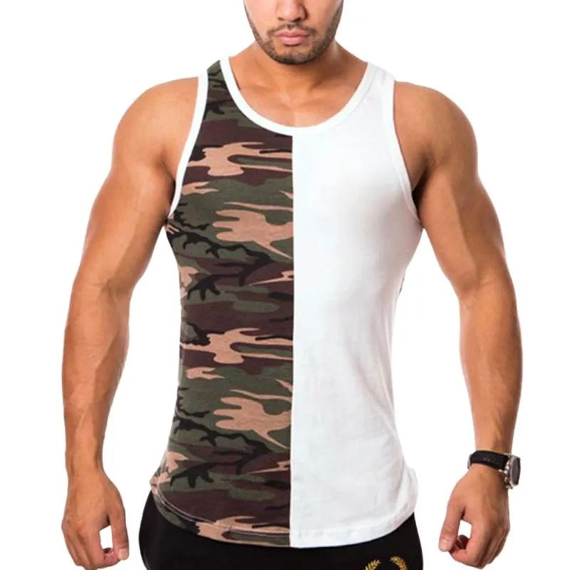 Men's Sports Sleeveless Camouflage Patchwork Tank Top 95189235Y