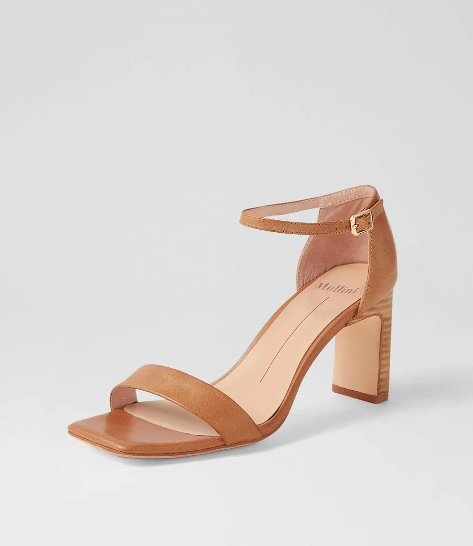 MOLLINI Flowla Tan Natural Leather Sandals