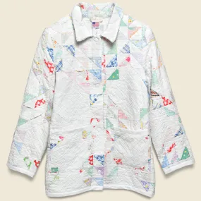 Moving Day Quilt Jacket - White/Pastel Flying Geese