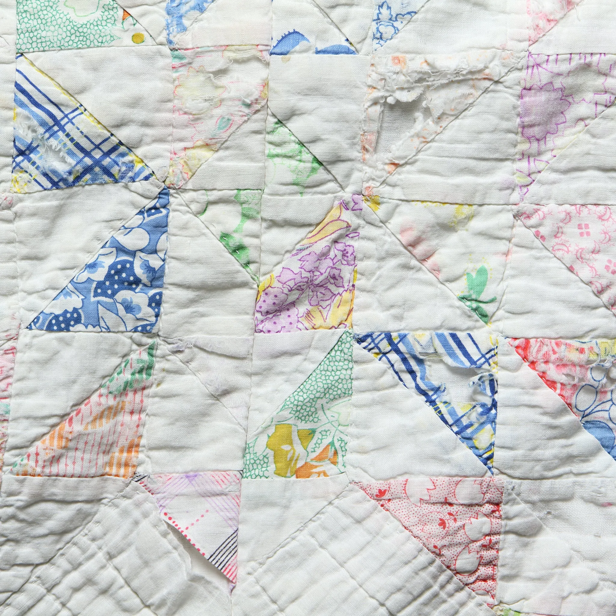 Moving Day Quilt Jacket - White/Pastel Flying Geese