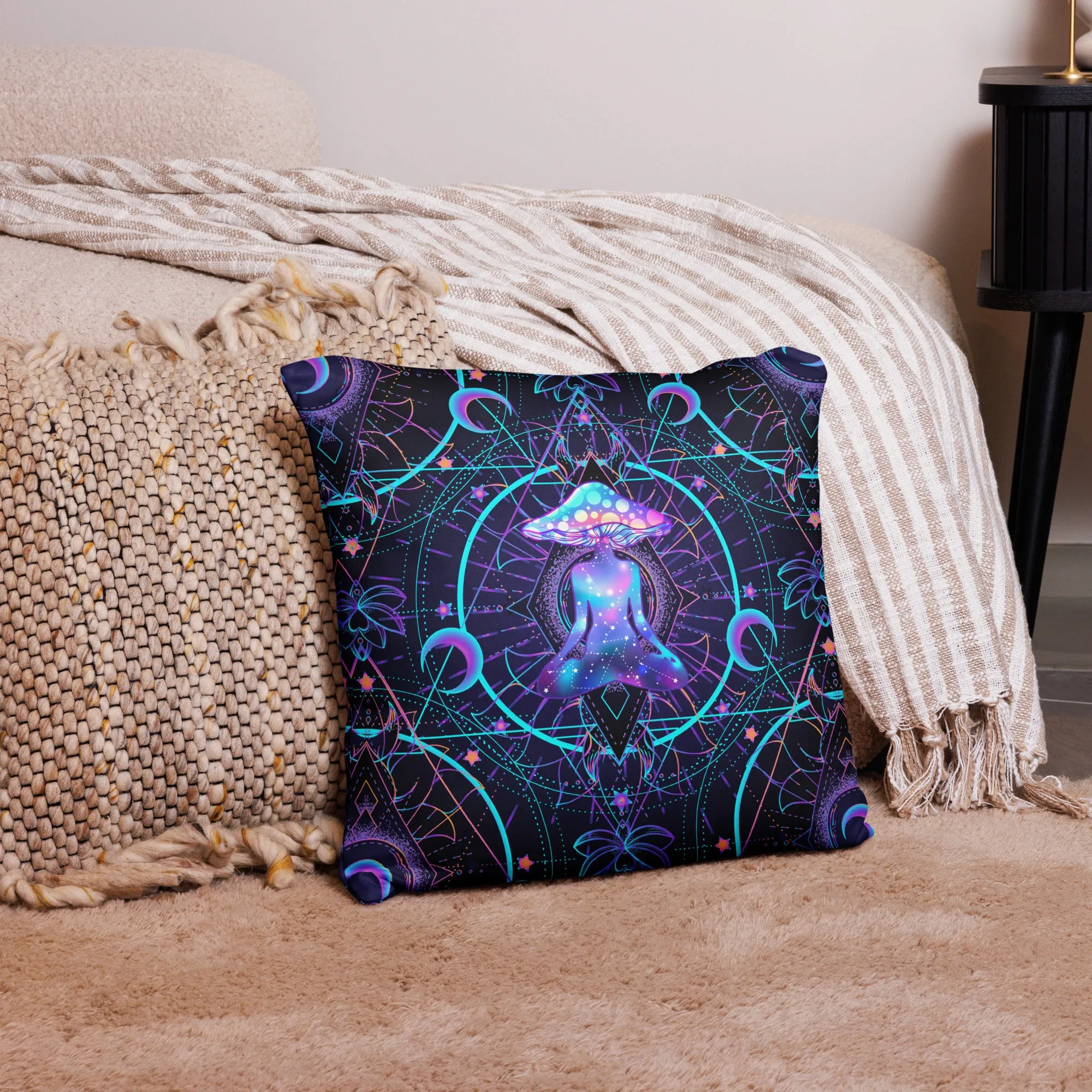 Mushroom Astrology Pillow