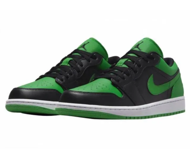 Nike air jordan 1 low lucky green black white