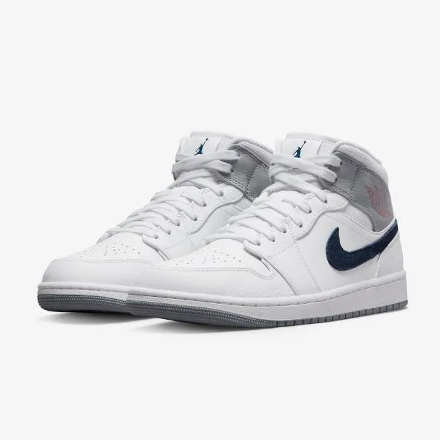 Nike Air Jordan 1 Mid (Paris/ White/ University Red/ Ste...