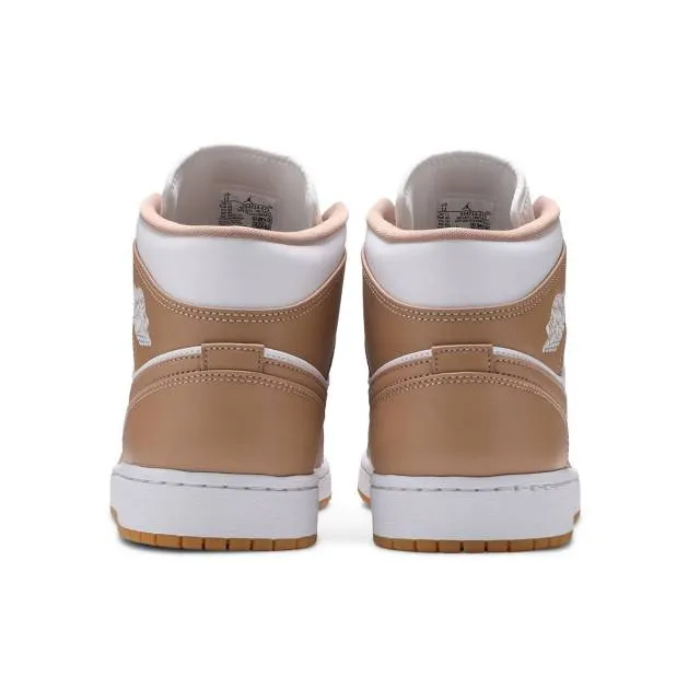 Nike Air Jordan 1 Mid (Tan Gum/ Hemp Brown/ White/ Gum Y...